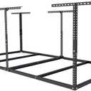 FLEXIMOUNTS 4x8 Overhead Garage Storage Rack without Decking, Storage Organization System, Heavy Duty Metal Garage Ceiling Racks, 600lbs Weight Capacity, Black, Lite Series