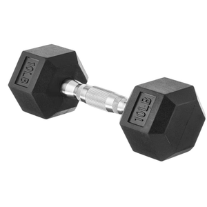 Rubber Hex Dumbbell Hand Weight - 10LBS