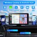 VUKARUAL Wireless Carplay and Android Auto Screen for Car, 7" HD Portable Touch Screen Car Stereo with Bluetooth, Backup Camera, Navigation, Mirror Link for All Vehicles
