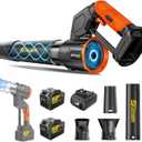 Electric Leaf Blower Cordless -850CFM, 250+MPH, 3000W Brushless Leaf Blower with 26.0Ah Batteries, 180 Rotatable 2-in-1 Handheld Blower, 3-Speed for Lawn Care/Yard/Car/Patio (Orange & Black)