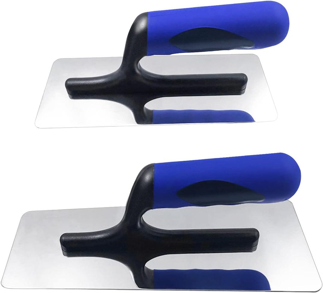 Stainless Steel Venetian Plaster Trowel 2 PC (Small: 200mm x 80mm & Medium: 240mm x 100mm) Paint Plastering Finishing Hand Tools