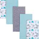 Gerber Boys Newborn Infant Baby Toddler Nursery 100% Cotton Flannel Receiving Swaddle Blanket, Safari White,4 Count (Pack of 1)