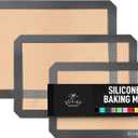 Zulay Kitchen Silicone Baking Mat Sheet 3-Pack (3 sizes) - Reusable Silicone Baking Sheet - Easy & Convenient Nonstick Baking Supplies - Silicone Mats for Baking - Baking Mat For Oven - (Dark Gray)