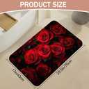 Non Slip Bath Mat,Red Roses Bathroom Decor,Floral Diatomaceous Bath Mat Quick Dry Absorbent Bathroom Rugs-Shower Rug for Kitchen Laundry Bathtub Shower 17"x29.5"
