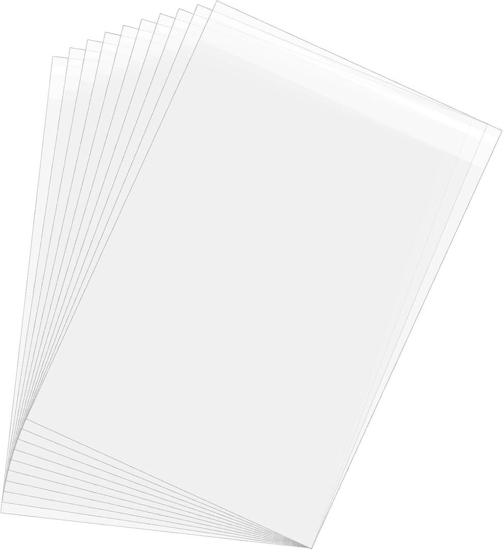 uxcell 17.3"x 11.8" Acid-Free Picture Sleeve, 100 Pack Crystal Clear Photo Sleeves Storage Bags Transparent Sealing Bag for 7"x 11" Art Prints, Pictures, Photos, Frame Mats Mattes