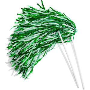 Anderson's Metallic Green and White Foil Textured School Spirit Shakers, Cheerleader Pom Poms, Football Basketball Homecoming Squad, Team, Party, Dance, Club, Performance, Fan Celebration, Pack of 10