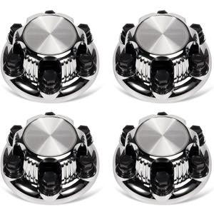 LEAPTREND 6 Lugs Chrome Wheel Center Caps(New Glossy Silver Design) 4pcs Fit for GMC Savana Sierra Yukon&Chevy/Chevrolet Avalanche Express Silverado Tahoe 1500 2500 1999-2012 Rim Hub Cover