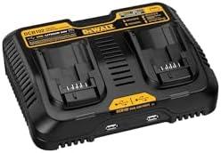DEWALT 12/20V MAX Battery Charger, Corded, Dual Charging Station, 2-USB Ports Included (DCB102)