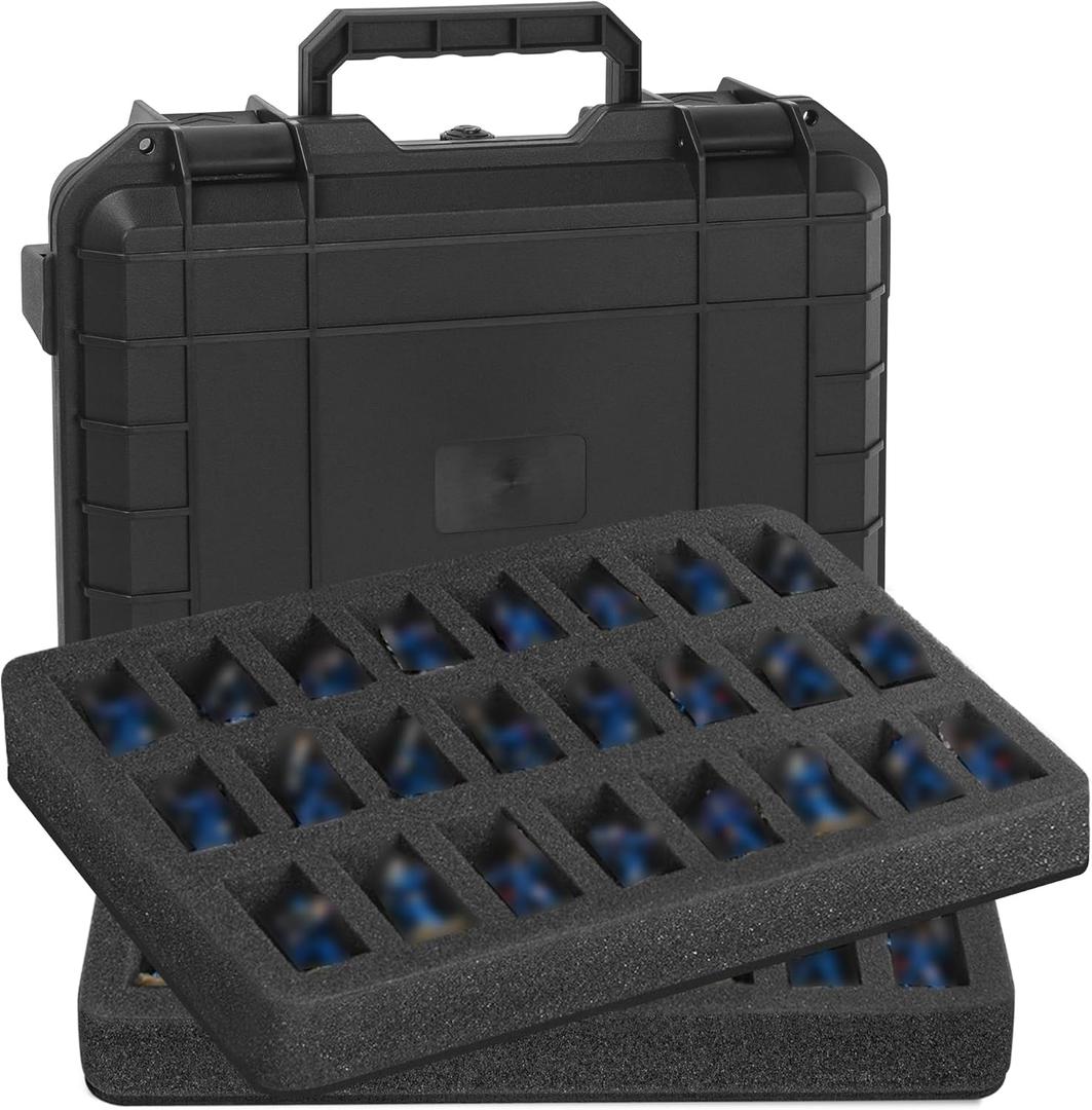 Miniature Storage Figure Case, Miniature Sturdy Hard Case TORIBIO 48 Slot Figurine Carrying Compatible with D&D DND Minis and More