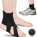 Snqqmtt Foot Drop Brace Adjustable Foot Brace for Walking, Ankle Foot Orthosis Provide Foot Drop and Ankle Support, for Walking with Shoes, Socks, or Barefoot, for MS, TBI, Stroke, Use Day & Night, Includes a Massage Ball, Right