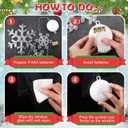 6 Pcs Winter Snowflake Window Lights Decorations, Christmas Battery Operated Snowflake Suction Cup Hanging Lights LED Sucker Lamp for Xmas Decor (Blue Light,White Light)