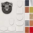 [White]Leatherette Sheets for Laser Engraving Hat Iron-on with Heat Press Adhesive Backing,Blank Laserable Engravable/Engraver Faux Leather Patches Material(5 Large Pieces)