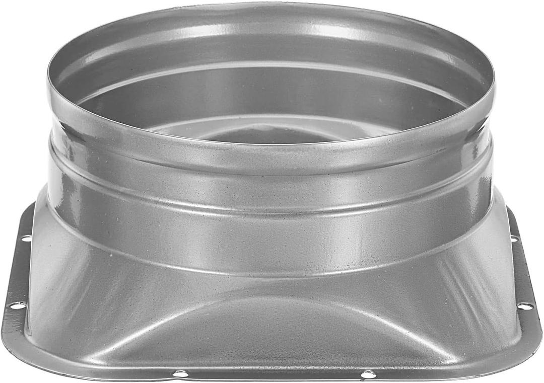 PATIKIL 6 Inch Duct Connector Flange, Metal Straight Pipe Flange Square to Round Interface Air Duct for Heating Cooling Ventilation HVAC System