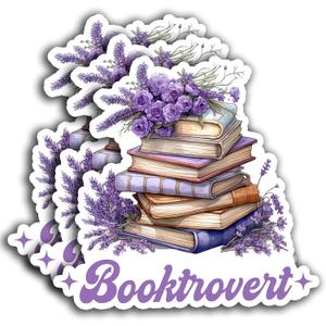 2 x (3pcs) Booktrovert Sticker,Reading Book Lovers, Bookish Reading Stickers, Decorate Waterproof Vinyl Water Bottle Tumbler Phone Laptops Sticker Gifts 3x3 Inch