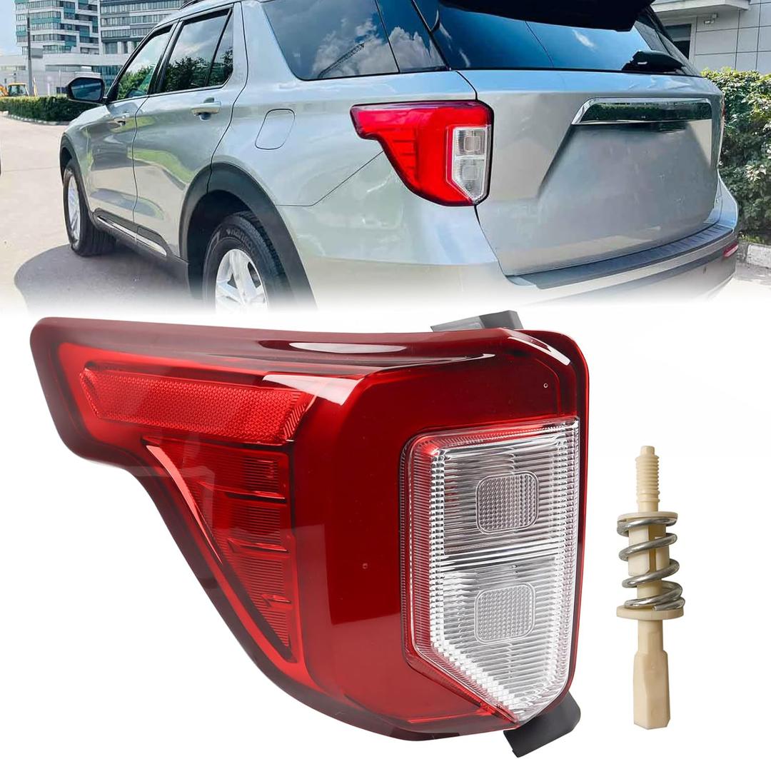 LH USA Type Tail light Include Screws Assembly Fit for 2020-2023 Ford Explorer Rear Lamp Included Plastic Screw Stud With Thread Left Driver Side FO2800275 LB5Z13405F