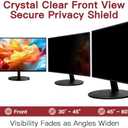 ANTOGOO V 24 Inch Monitor Privacy Screen | 24in 16:9 Filter, Anti-Spy Protection, Eye Comfort Anti Glare Computer Screen Cover, Removable Anti-Scratch Privacy Shield