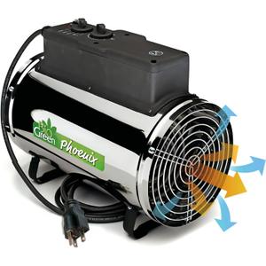Bio Green PHX 2.8/US Phoenix Greenhouse Heater 220-240V - 9553 BTU Stainless Steel Electric Heating and Cooling System for Greenhouse, Shed, Garage Corded Garage Heater with Frost Detection