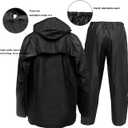 Rain Suits for Men Ultra-Lite Waterproof Protective Rain coats Rain Gear Workwear Fits Men Women (Black, L)