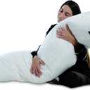 ACCURATEX Full Body Pillow for Adults - Hybrid Shredded Memory Foam Firm Body Pillow with Soft Fluffy Down Alternative Cotton Cover - Adjustable Loft Long Pillows for Sleeping (Body(Pack of 1), White)