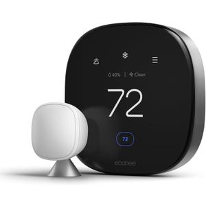 Ecobee Smart Thermostat Premium with Smart Sensor and Air Quality Monitor - Programmable Wifi Thermostat - Works with Siri, Alexa, Google Assistant