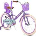 JOYSTAR Little Daisy Kids Bike for Girls Boys Ages 2-10 Years, 12 14 16 20 Inch Girls Bikes with Doll Bike Seat & Streamers, Boys Bike with Flag & Number Plate, Multiple Colors