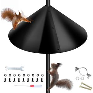 Squirrel Baffle,Squirrel Guard for Bird Feeders Pole,Baffle for Bird Feeders Pole,Black(16inch-1Pack)