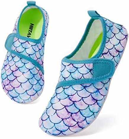 HIITAVE Kids Water Shoes Non-Slip Beach Swim Barefoot Quick Dry Aqua Pool Socks for Boys & Girls Toddler, Size 12/13