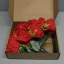 Cemetery Flowers for Grave 18 Silk Artificial Flowers for Cemetery Red Memorial Roses Flowers for Headstones Gravesite Grave Vase Funeral Decorations