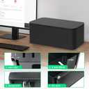 Cord Organizer Box, Cable Hider for Power Strips, Surge Protector, Extension Cord and Wire Management, Cable Management Box (2PCS/Large and Medium Size/Black)