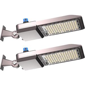 2Pack 480W(486x1W LED) LED Parking Lot Lights 72000lm (150Lm/W) 5000K ETL Listed Led Parking Lot Lighting with Smart Photocell & Arm Mount (Coverage: 66~130Ft at Height:30~60Ft) (480W -2Pack)