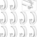 moonoom 10Pcs Hanging Closet Rod Support,3/4 Closet Shelf Rod Holder,Sturdy J-Shaped Closet Brackets for Hanging Clothes,Cabinets Storage and Curtain