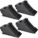 Wheel Chocks for Cars, RVs, Trucks, Trailers, and Vehicles G.V.W. up to 8T, 4 Pack - Anti Slip Bottom Tire Chock for All Weather Use - RV, Travel Trailer, Pop Up Camper Accessory