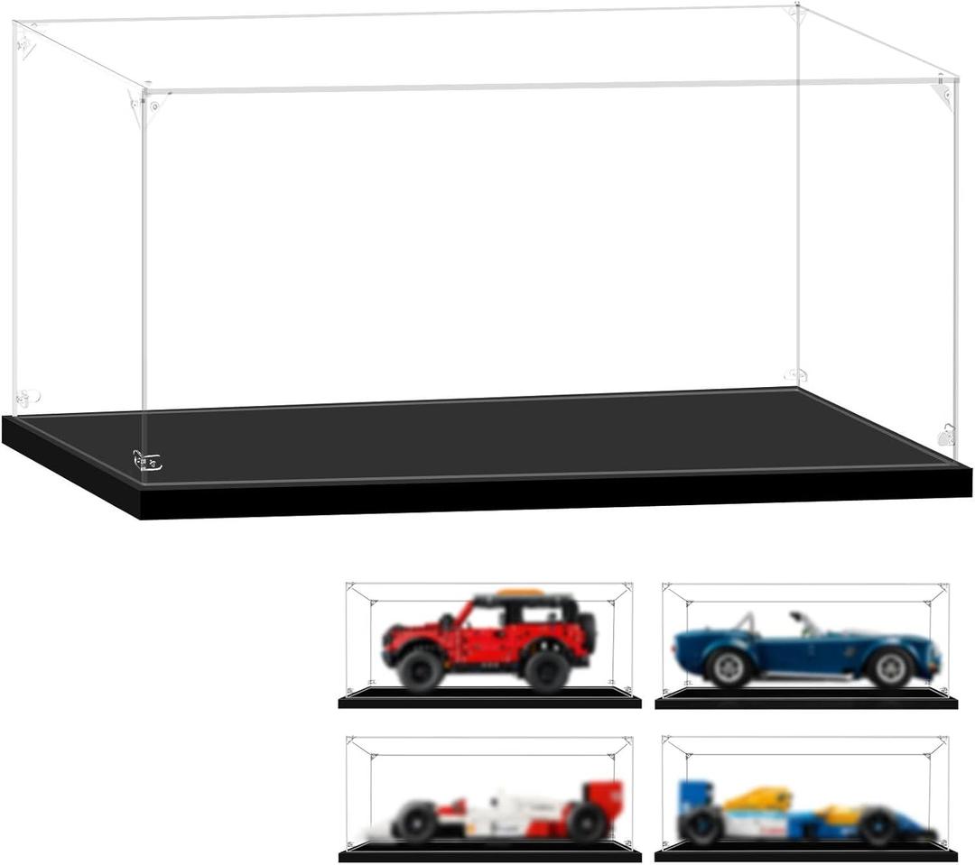 Display Case for Lego 1:12 Scale Car 42213 10265 10279 10290 10295 10300 10304 10321 10330 10337 10353 10357 21328, 14.96x7.87x7.08inch (38x20x18cm)