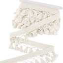 PH PandaHall 10 Yards Tassel Fringe Trim, 2-3/4 inch Polyester Lace Tassel Trim Ribbon Beige Sewing Fabric Trims Crochet Ribbon Crafting Lace for Curtain Dress Clothes Home Decor DIY Crafts