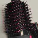 Hair Dryer Brush Blow Dryer in One, Upgraded 4 in 1 Hair Dryer and Styler Volumizer with Negative Ion Anti-frizz Ceramic Titanium Barrel Hot Air Hair Straightener Brush (Black/Pink)