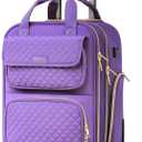 Underseat Carry On Luggage with Wheels, Airline Approved Personal Item Bag, 17-Inch Multi-functional Rolling Bag, Lightweight Overnight Suitcase for Women, Bussiness, Travel, Purple