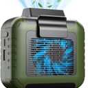 Portable Mini Waist Fan Rechargeable with 23H Working Time, 6200 RPM Strong Airflow, 3 Speed Levels, Belt Shirt Fan Clip on Waist Portable Cooling device for Blue Collar,Outdoor Working,Jobsite (Olive Green)