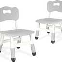 JIAOQIU Kids Chair Adjustable Height Children Chairs Suitable for Children Age 2-8 with Foot Covers for Home Classroom Kindergarten and Children's venues Two-Pack