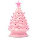 Joiedomi 7" Pink Ceramic Christmas Tree, Mini Prelit Tabletop Christmas Ceramic Tree with Extra Clear Top Star & Bulbs for Holiday Decoration Small Xmas Holiday Best Desk Tabletop Decoration (Pink)