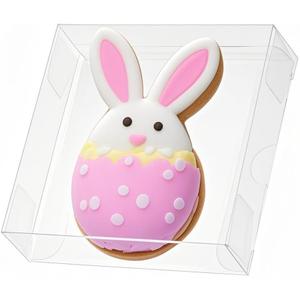 50 Pack 4x4x1.2inch Clear Single Cookies Boxes with Full Window Plastic Boxes Bakery Packaging for Small Treat Macaron Donut Chocolate Dessert Party Christmas Valentine's Mother's Day Birthday