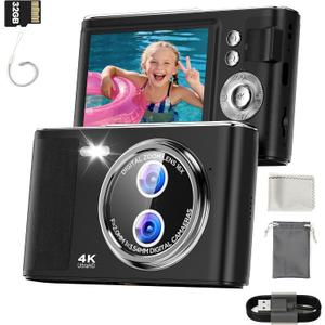 32GB Digital Camera Child: 48MP Camera with 4K Screen 2.8 Inch Anti-shake Photography Vlogging Camera for Youtube 16X Digital Zoom Compact Autofocus
