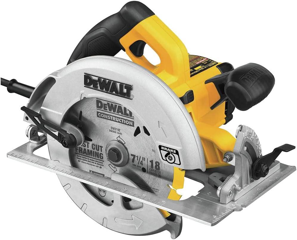 DEWALT Circular Saw, 7-1/4 inch, Pivoting with up to 57 Degree Bevel, Corded (DWE575SB) DEWALT Circular Saw, 7-1/4 inch, Pivoting with up to 57 Degree Bevel, Corded (DWE575SB)