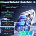 2026 25000MAh AI Portable Waist Fan, 199 Speeds 51000RPM Strong Airflow, Belt Fan with up to 15H of Working Time,Rechargeable Wearable Personal Fans for Outdoor Work Camping Construction Travel, Medium