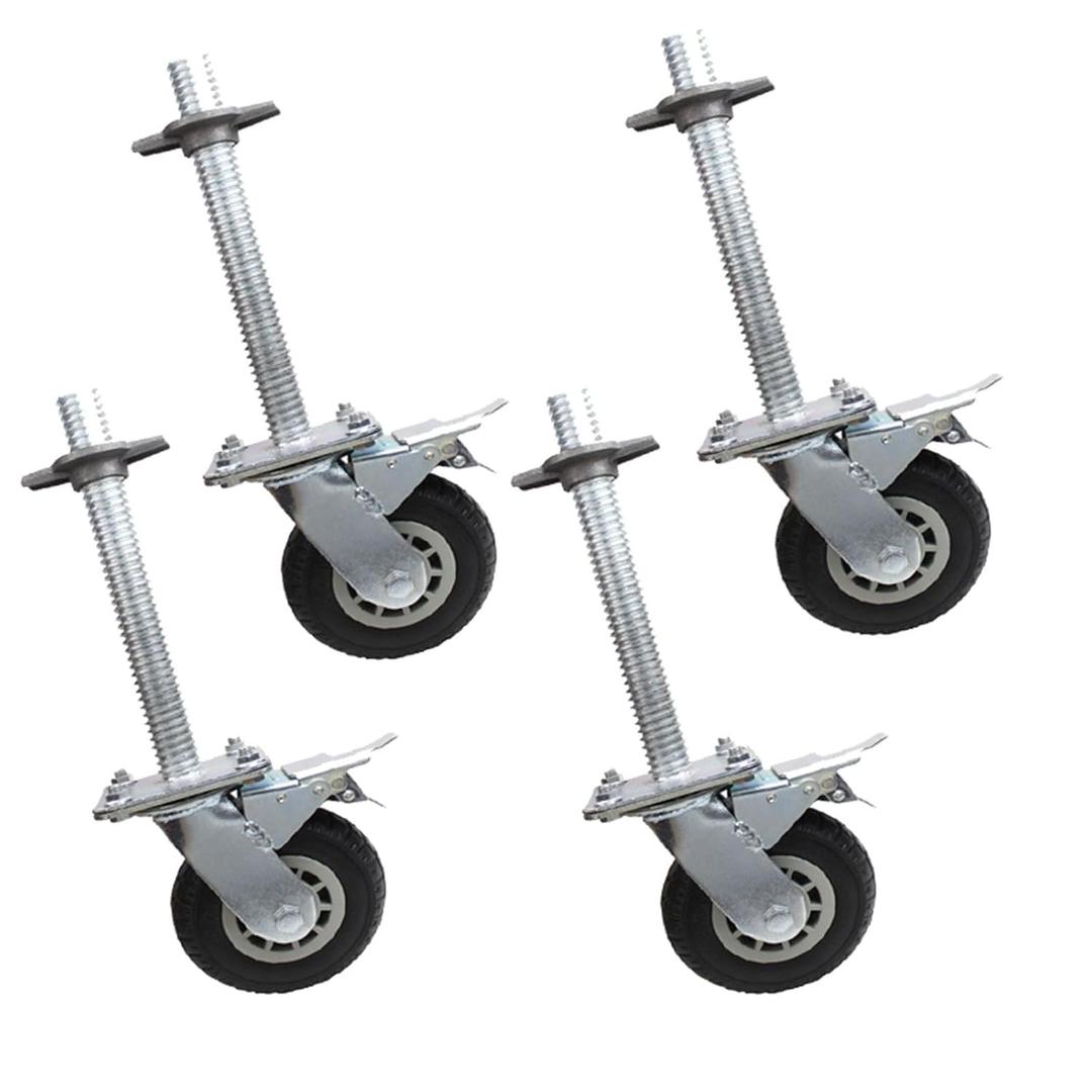 Heavy Duty 6 Inch Scaffolding Casters Double Locking Swivel Wheels, Pack of 4 for Adjustable Scaffolding Bases, Quiet, Wear Resistant, Load-Bearing(270mm) Heavy Duty 6 Inch Scaffolding Casters Double Locking Swivel Wheels, Pack of 4 for Adjustable Scaffolding Bases, Quiet, Wear Resistant, Load-Bearing(270mm)