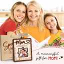 Birthday Gifts for Mom from Daughter Son 4 x 3in Mom Picture Frame Ornament with Puzzle Slot, Wooden Photo Holder for Car Hanging Mothers Day Ideas for Moms, Bonus, Mother-in-Law