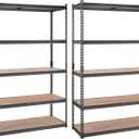 VEVOR Storage Shelving Unit, 5-Tier Adjustable, 2000 lbs Capacity, Heavy Duty Garage Shelves Metal Organizer Utility Rack, 2 Pack, 48" L x 18" W x 72" H