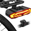 WSDCAM Smart Bike Tail Light for Cargo Rack with Turn Signals and Brake Light, Auto On/Off USB Rechargeable Wireless Remote Bike Horn Alarm Rear Bike Light Reflector Bicycle Tail Light with Rack Mount