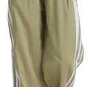 Side Striped Pant Cotton Pants for Women Casual Y2K Palazzo Wide Leg Track Pants Drawstring (L)