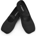ZUXYAFU Women's Wide Toe Box Flats Shoes Knit Mary Jane Ballet Flats Comfort Casual Ballerina Walking Dressy Slip-on Shoes with Strap, 046 Black 7 US