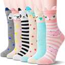 Unicorn Socks Gifts for Girls kids Cute Animal Fun Crew Fashion Funny Novelty Soft Cotton Socks 6 Pairs (3-5T)